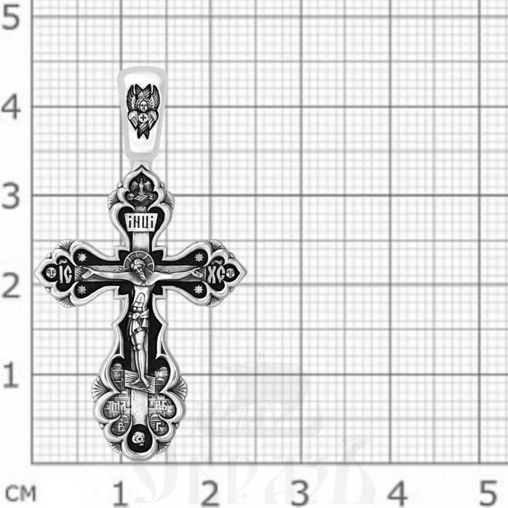 крест «распятие. молитва «спаси и сохрани», серебро 925 проба (арт. 101.606)